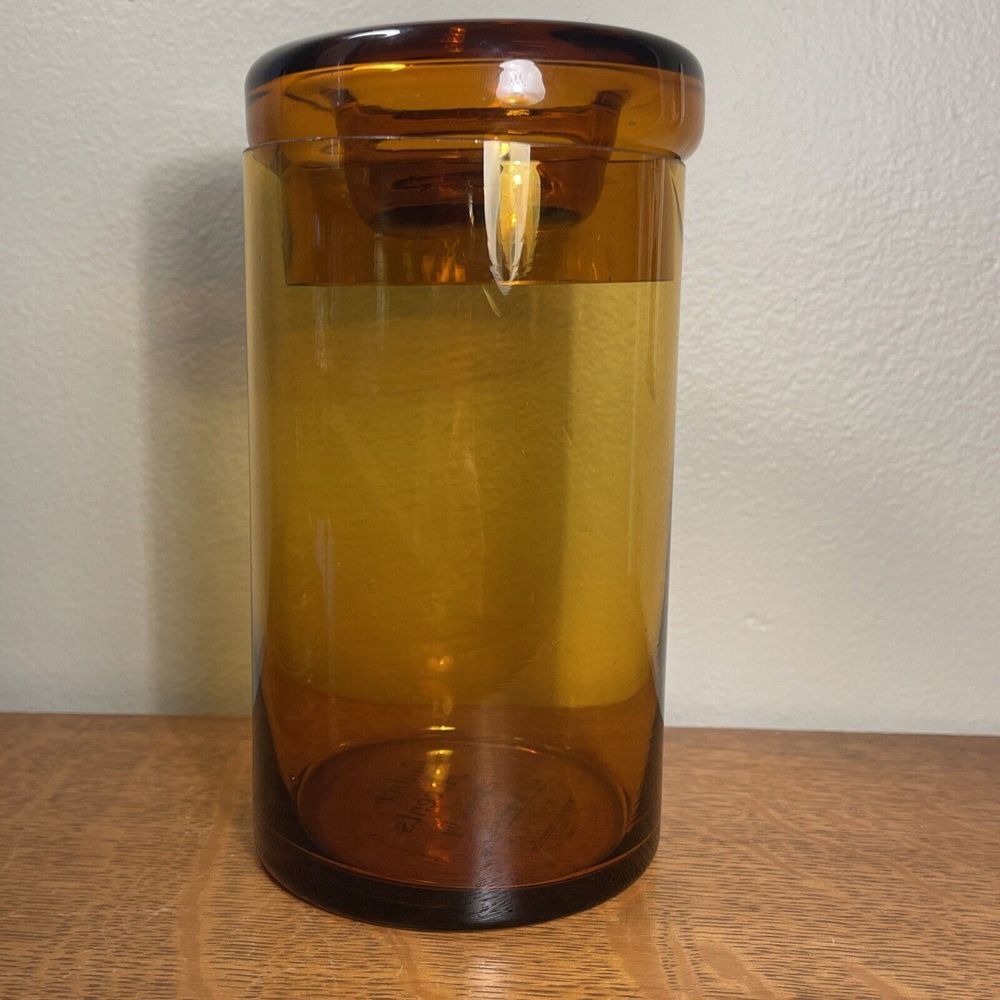 Home America‎ Amber Glass With Lid, Retro Style 5" Tea Lite